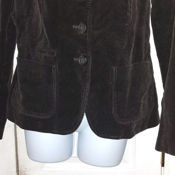 Gap vintage black corduroy button down blazer Sz 6 - Picture 2 of 5